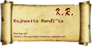 Kojnovits Renáta névjegykártya